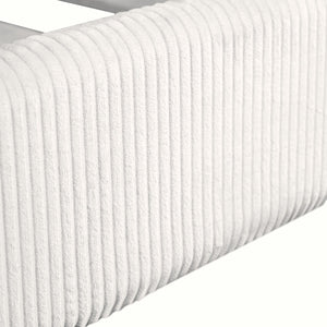 English Elm Full Size Upholstered House Daybed With Led Lighting, Cozy Beige Corduroy For Kids & Guests N7500001335A