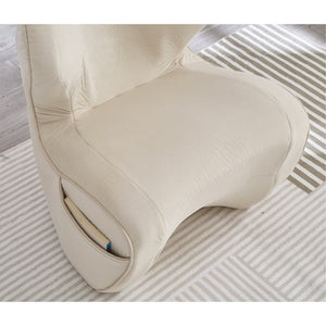 English Elm Ergonomic Floor Chair Velvet Upholstered Lumbar Support Seat for Reading Nook or Lounge Beige W1097P462002