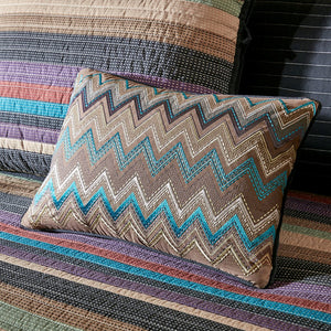 English Elm 6 Tissa Reversible Daybed Cover Set Quilted Multicolor Stripe & Chevron Pillow Twin Fit Charming Lodge-Inspired Look Multi 17.72 L x 15.75 W x 8.27 H B03597492