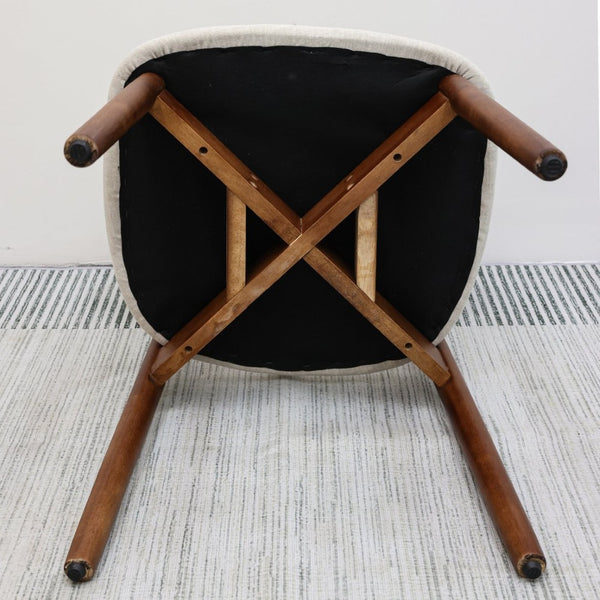 English Elm Warm Grey Flannelette Dining Chair Set Of 2 - Modern Comfort With Walnut Legs For Stylish Spaces T3967P386648-GIGA