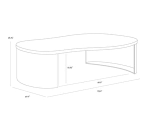 Sunpan NAFISA Coffee Table – Elegant Marble Top & Sculptural Aluminum Base for Modern Living Spaces 112397