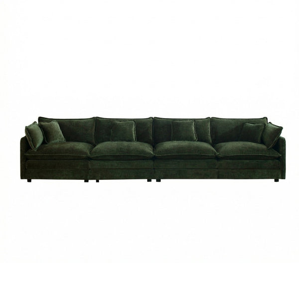English Elm Free Combination Chenille Sectional Sofa Modular 4 Seat Living Room Couch W714S00467