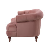 English Elm La Rosa Victorian Chesterfield Tufted Sofa, Ash Rose Pink Velvet