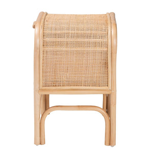English Elm Bohemian Woven Rattan Nightstand with Geometric Drawer for Organic Bedroom Styling B2750P467734