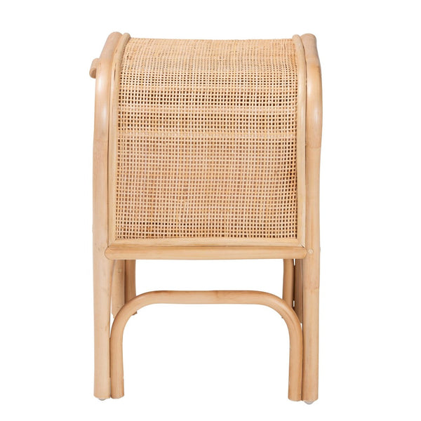 English Elm Bohemian Woven Rattan Nightstand with Geometric Drawer for Organic Bedroom Styling B2750P467734