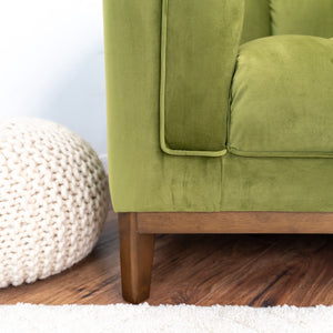 English Elm Ashcroft Furniture - Melissa Mid-Century Velvet Sofa with Solid Wood Frame, High-Density Foam, Stain-Resistant Pet-Friendly Elegance Dark Green,Green B183P232123