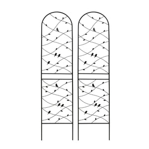 English Elm 4 Pack Powder-coated Metal Garden Trellis Panels Rustproof Climbing Plant Support Outdoor W1586P268069