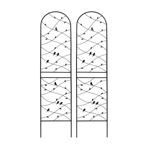 English Elm 4 Pack Powder-coated Metal Garden Trellis Panels Rustproof Climbing Plant Support Outdoor W1586P268069