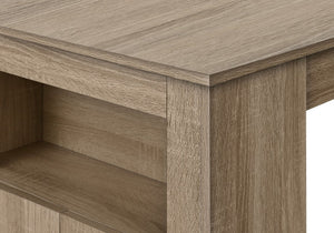 English Elm Dining 48" Counter Height Rectangular Table with Side Storage Cabinet and Open Shelf, Modern Design taupe 51 L x 27 W x 5 H B2710P286996