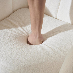 English Elm Christopher Knight Home® - Accent Ivory Teddy Fabric High-Back Armchair with 5.5" Cushion, Curved Arms & Birch Legs, Cozy Support N817P335062W