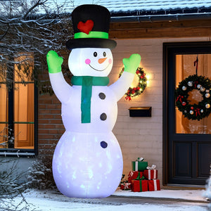 English Elm Outsunny 10Ft Inflatable Snowman With Led Lights - Cheerful Holiday Decoration For Lawn & Garden W2225P249945-GIGA