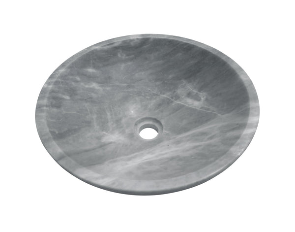 English Elm Carrara Gray Marble Vessel Sink – Semi-Polished Natural Stone Elegance For Luxurious Bathrooms W1696P333278
