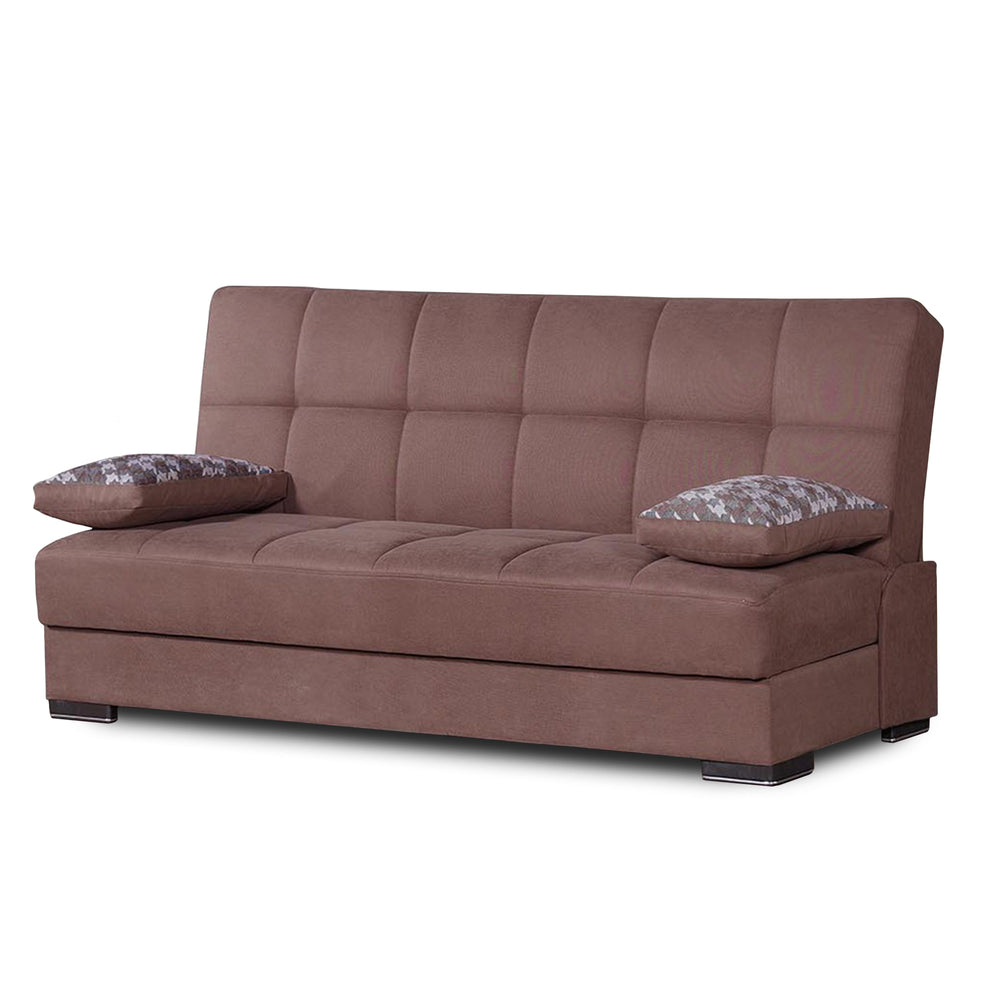 English Elm PrimeNest Sovo Collection Upholstered Convertible Sofabed with Storage and Click-Click Sleeper Mechanism Brown B030P286574