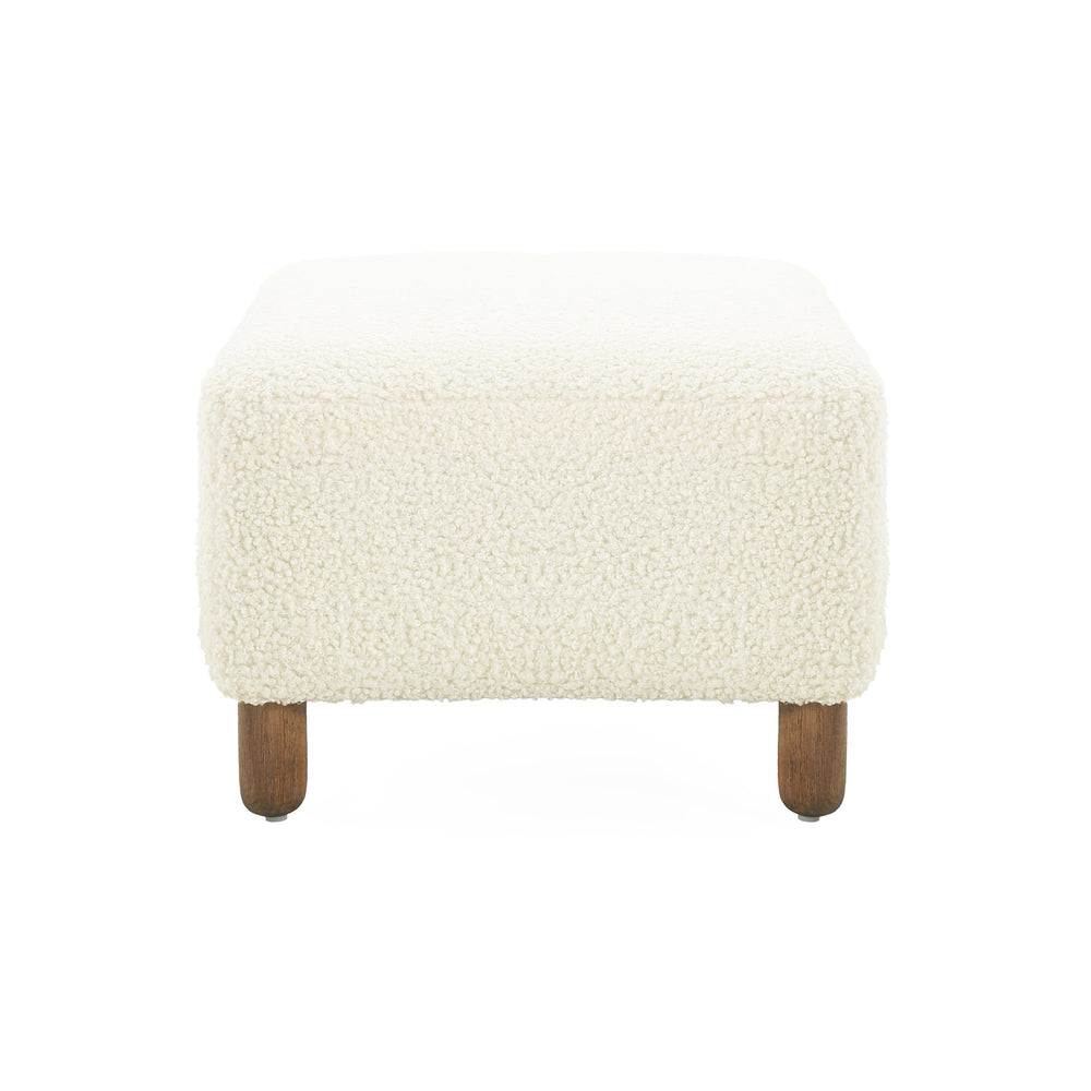 English Elm Christopher Knight Home® - Comfortable Ottoman with Foam Cushion and Sturdy Pine Frame – Plush Upholstery, 250 lb Capacity, Stylish Rectangle White N769P186934W