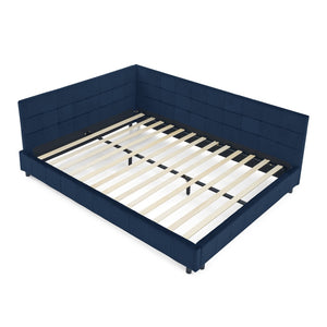 English Elm Queen Upholstered Tufted Sofa Bed Frame – Elegant Velvet Design For Bedroom & Living Room Comfort W487S00284-GIGA