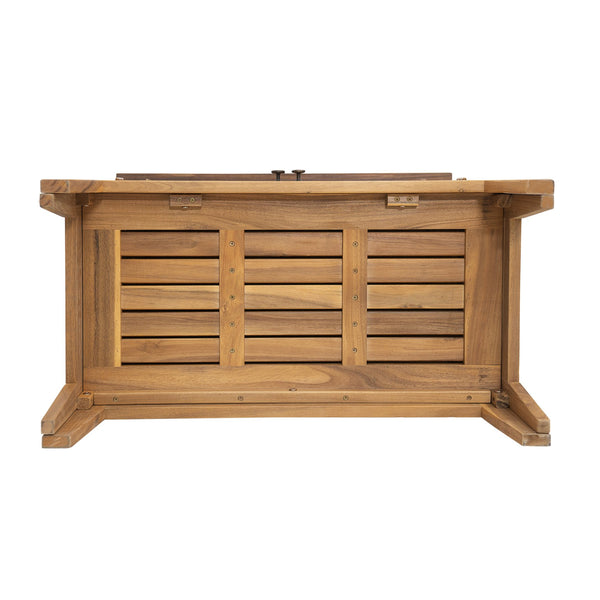 English Elm Christopher Knight Home® - Kedzie Teak Acacia Wood Cabinet with Slatted Coastal Farmhouse Design, Weather‑Resistant Storage (44.5") N775P251936T