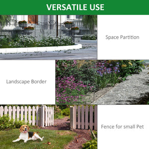 English Elm Outsunny Steel Vine Panel Garden Border Fence Set Powder Coated Yard Edging 4 Pack W2225P174526