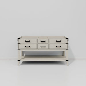 English Elm White Oak Double Bath Vanity - 60" W, Timeless Design With Soft-Close Drawers & Easy Installation B2731P260276-GIGA