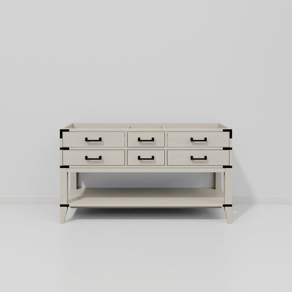 English Elm White Oak Double Bath Vanity - 60" W, Timeless Design With Soft-Close Drawers & Easy Installation B2731P260276-GIGA