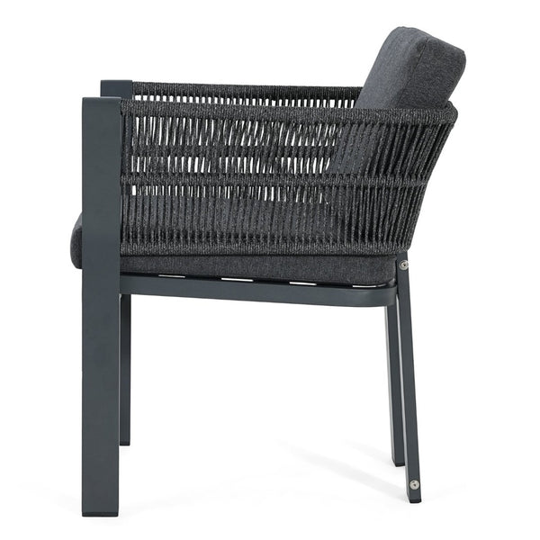 English Elm Outdoor Woven Rattan Aluminum Dining Chairs Set of 2 Coastal Patio Seating Grey N779P368549G