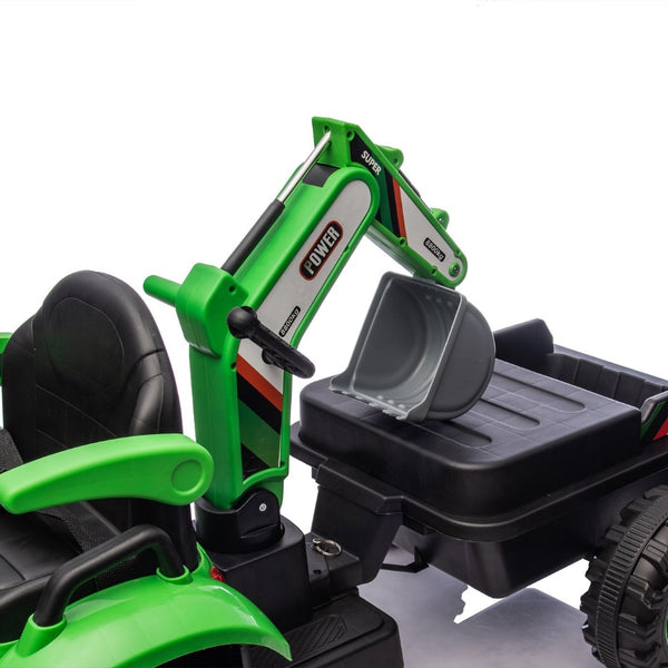 English Elm 24v Kids Electric Tractor with Swappable Construction Attachments and Parent Remote W1578P230013