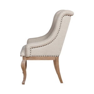 English Elm Set Of 2 Elegant Cream Upholstered Arm Chairs With Tufted Backs & Nailhead Trim For Stylish Comfort B016P225442-GIGA