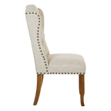 OSP Home Furnishings Jessica Tufted Wing Dining Chair Linen