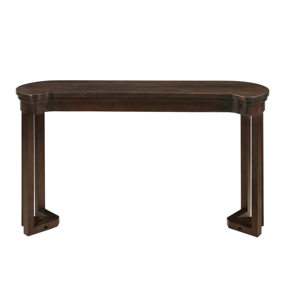 English Elm 4 Piece Bar Table Set with 3 Padded PU Stools, Solid Pine Legs, Oak Veneer Top, Rustic Rivet Accents Espresso W1202P289361