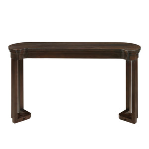 English Elm 4 Piece Bar Table Set with 3 Padded PU Stools, Solid Pine Legs, Oak Veneer Top, Rustic Rivet Accents Espresso W1202P289361