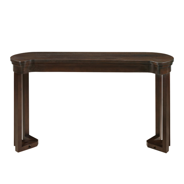 English Elm 4 Piece Bar Table Set with 3 Padded PU Stools, Solid Pine Legs, Oak Veneer Top, Rustic Rivet Accents Espresso W1202P289361