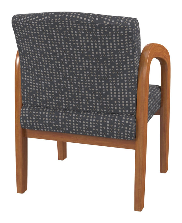 OSP Home Furnishings Medium Oak Wood Visitor Chair with Lumbar Support Taupe Upholstery for Office Waiting Ash WD380-K102