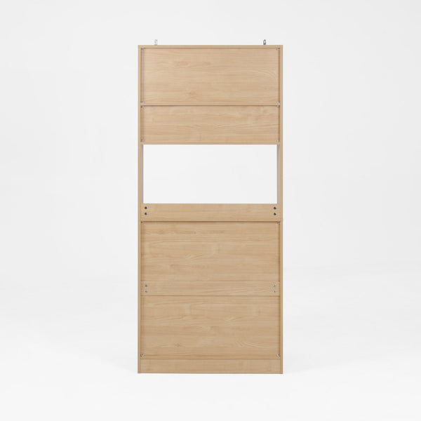 English Elm Pantry 2-Door 3-Tier Freestanding Larder Cupboard in Natural Particle Board with Shelves & Handles W409P225879