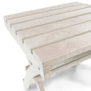 English Elm Seaview Recycled Hdpe Outdoor Folding Side Table Uv Resistant Patio Deck Use Ivory B2745P409719