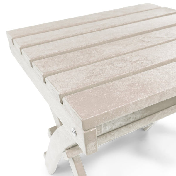 English Elm Seaview Recycled Hdpe Outdoor Folding Side Table Uv Resistant Patio Deck Use Ivory B2745P409719
