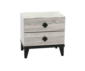 English Elm Bedroom Sleek Nightstand with Two Drawers for Modern Storage and Matching Pine-MDF Bedroom Set Cream 21 L x 18.5 W x 26 H HSESF00F5456