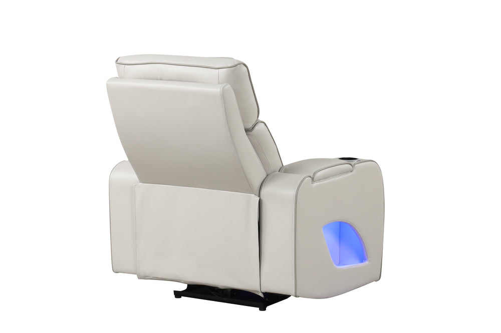 English Elm Fortuner Modern Upholstery Recliner Chair With Massage, Storage & Usb Ports - Stylish Beige Comfort B009P287720