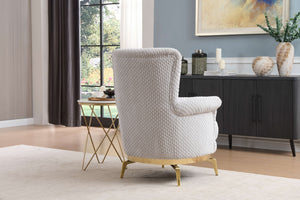 English Elm Zoe Elegant high-back accent chair with plush chenille upholstery and gold-leg luxury appeal Gray G150109330