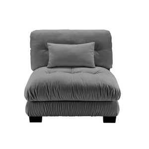 English Elm 27 Modular Armless Chenille Sofa Unit with Solid Wood Frame for Flexible Living Room Seating Gray W714P253482