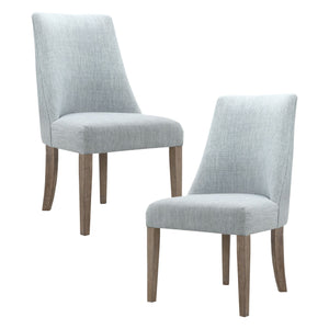 JLA Home Martha Stewart - Upholstered Chenille Dining Chairs Set of 2 — Farmhouse Armless Seats with Padded Curved Backs, Distressed Wood Legs, Versatile Comfort MT108-0079