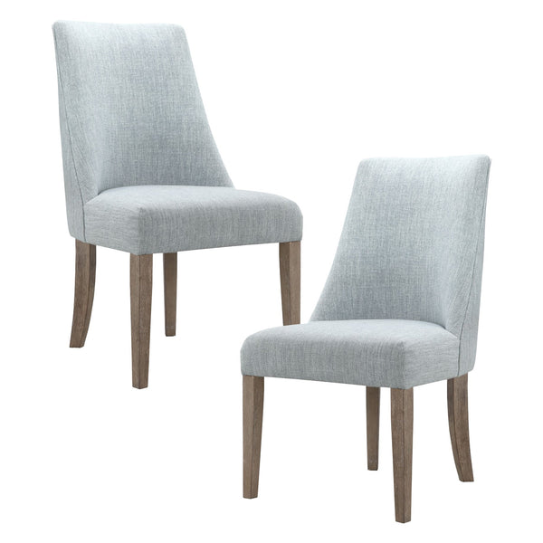 JLA Home Martha Stewart - Upholstered Chenille Dining Chairs Set of 2 — Farmhouse Armless Seats with Padded Curved Backs, Distressed Wood Legs, Versatile Comfort MT108-0079
