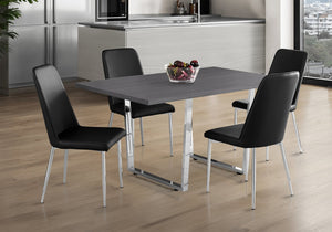 English Elm Dining Table, 60" Rectangular Grey Laminate With Chrome Legs - Modern Centerpiece For Any Space B2710P286990