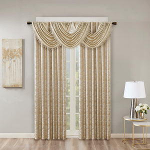 JLA Home SunSmart - Jacquard Marble Gold Total Blackout Curtain Panel — OEKO‑TEX Lined, Noise‑Reducing, Thermal Insulation, Rod Pocket & Back Tabs SS40-0004