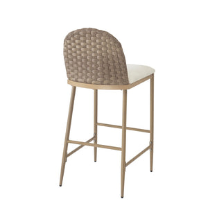 English Elm 25" Farmhouse Counter Stools Set of 2 Woven Rattan Back Iron Frame Kitchen Island N762P329089D