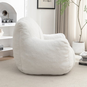 English Elm Bean Bag Chair With Memory Foam - Plush Teddy Upholstery For Cozy Relaxation In Any Space! W2200P247712