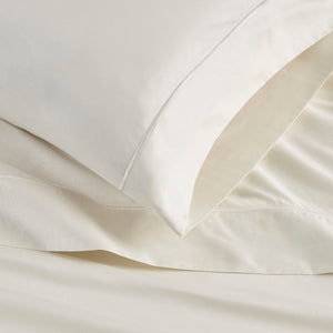 JLA Home Croscill - 500TC Egyptian Cotton Pillowcases Sateen 500 Thread Count Luxury Softness Durable Baratta Hem Finish Ivory CCS20-010