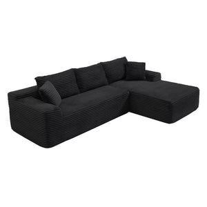 English Elm 105'' Modular L-shape Sectional Deep Seat Corduroy Couch for Living Room Lounge W1117S00388