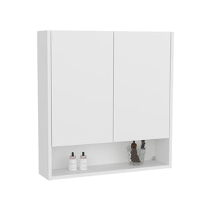 English Elm Medicine Cabinet Sleek White 2-Door Wall Mount with 4 Adjustable Shelves, 25.8"x24.8"x5.6" и B097P369422