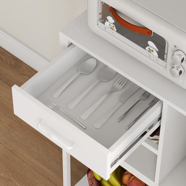 English Elm HOMCOM Baker's Rack with LED RGB Lights, Charging Station, Wine Rack, Drawer & Shelves White W2225P229081