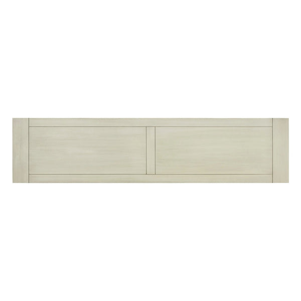 English Elm Trexm Distressed Entryway Console Table Three Drawers Open Shelf Mediterranean Wood Antique White N715P372052K