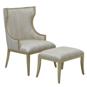 Garson Silver Armchair - Chic Wingback Design in Fresh Files Linen for Timeless Elegance & Comfort